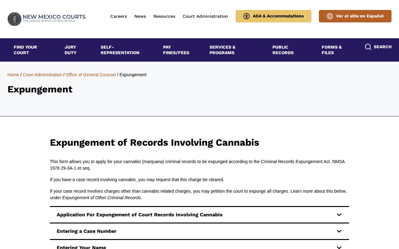 New Mexico Courts expungement pathways for San Miguel County booking photo records